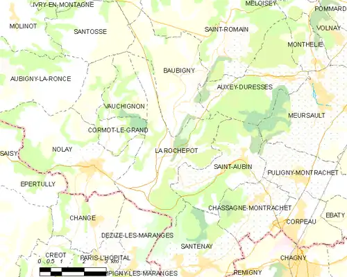 Detailkaart van de gemeente