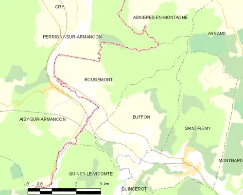 Detailkaart van de gemeente