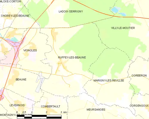 Detailkaart van de gemeente