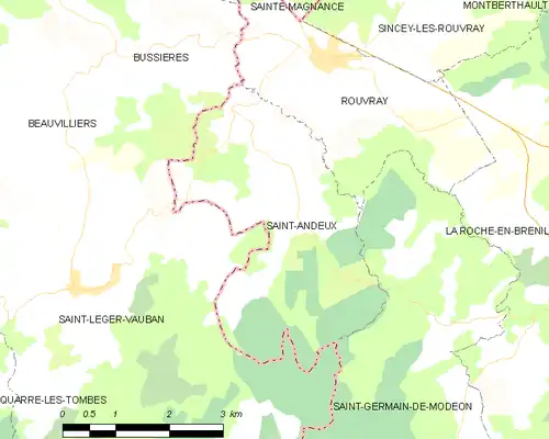 Detailkaart van de gemeente