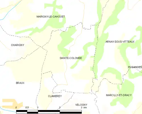 Detailkaart van de gemeente