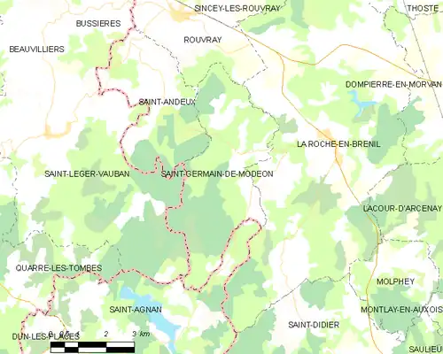 Detailkaart van de gemeente