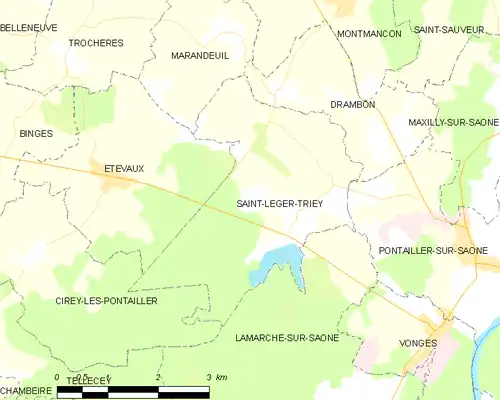 Detailkaart van de gemeente