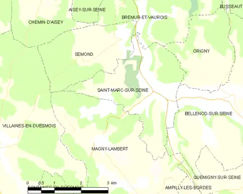 Detailkaart van de gemeente