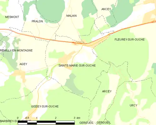 Detailkaart van de gemeente