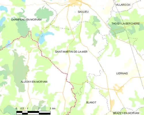 Detailkaart van de gemeente