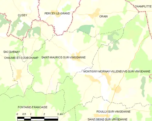 Detailkaart van de gemeente