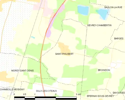 Detailkaart van de gemeente