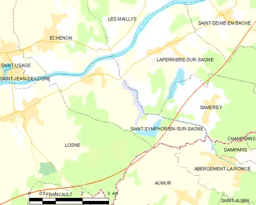 Detailkaart van de gemeente