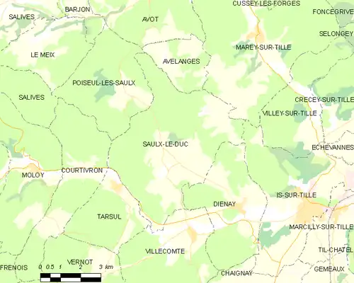 Detailkaart van de gemeente