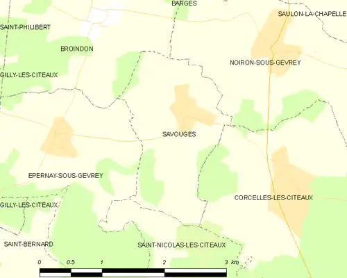 Detailkaart van de gemeente