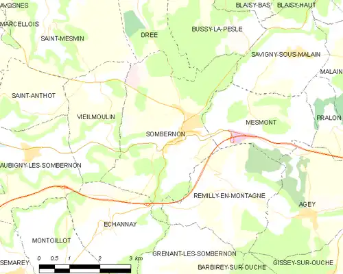 Detailkaart van de gemeente