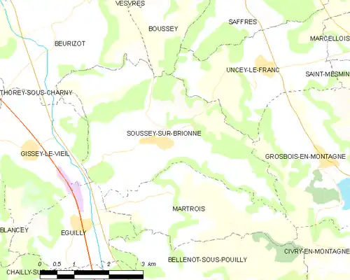 Detailkaart van de gemeente