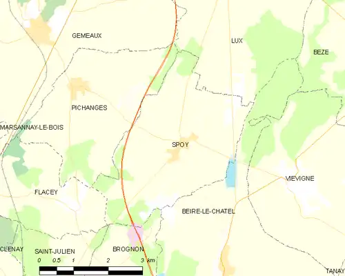 Detailkaart van de gemeente