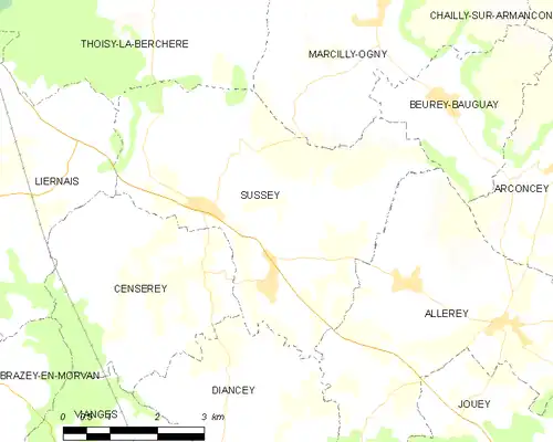 Detailkaart van de gemeente