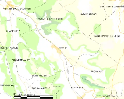 Detailkaart van de gemeente