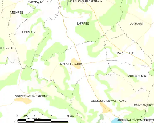 Detailkaart van de gemeente