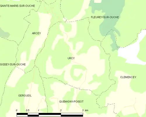 Detailkaart van de gemeente