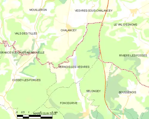 Detailkaart van de gemeente