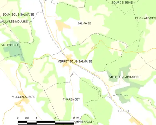 Detailkaart van de gemeente