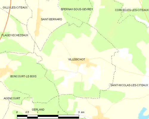 Detailkaart van de gemeente