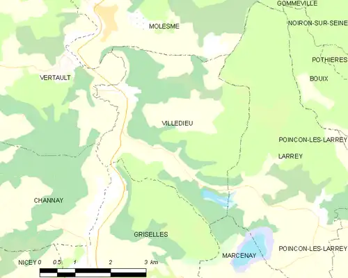 Detailkaart van de gemeente