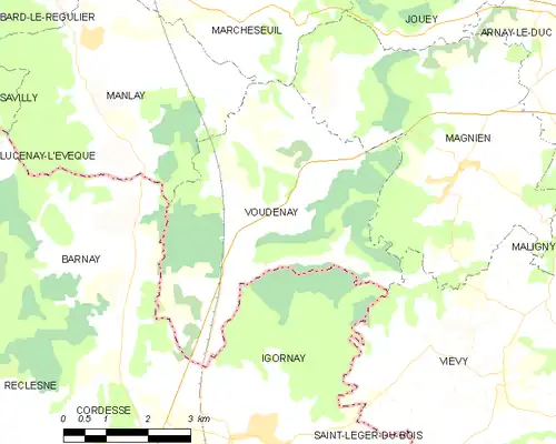 Detailkaart van de gemeente