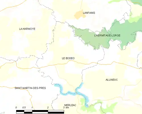 Detailkaart van de gemeente