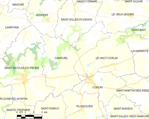 Detailkaart van de gemeente