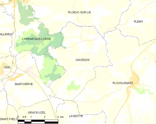 Detailkaart van de gemeente