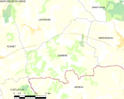 Detailkaart van de gemeente