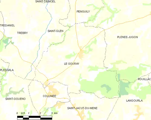 Detailkaart van de gemeente