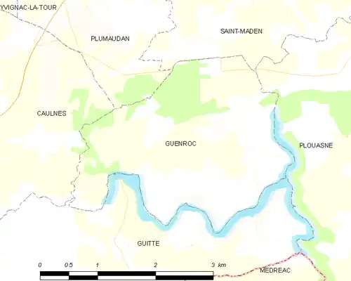 Detailkaart van de gemeente