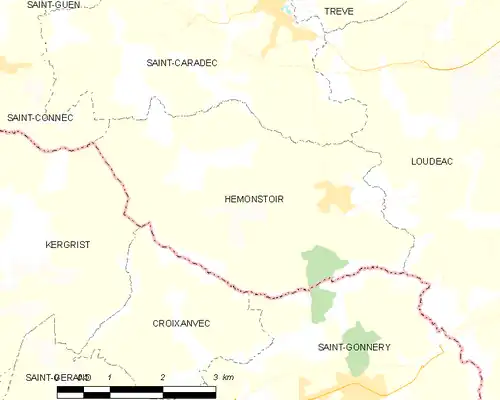 Detailkaart van de gemeente