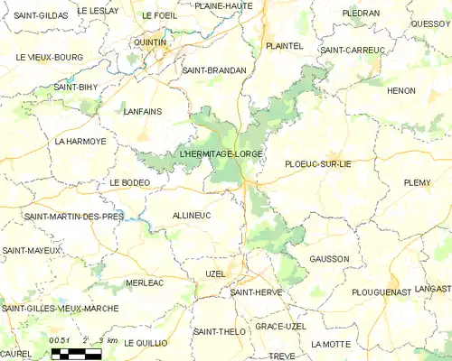 Detailkaart van de gemeente