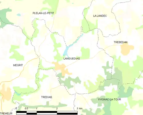Detailkaart van de gemeente