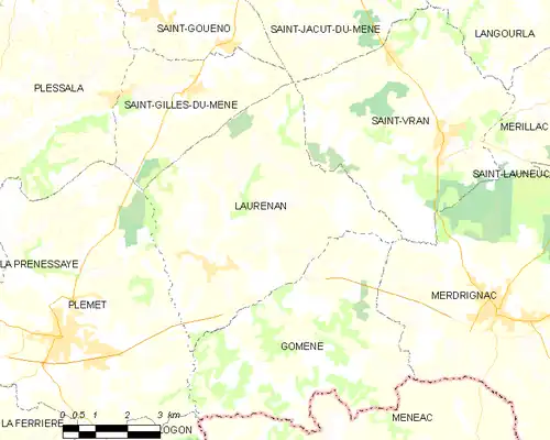 Detailkaart van de gemeente