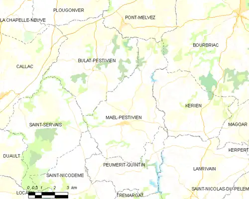 Detailkaart van de gemeente