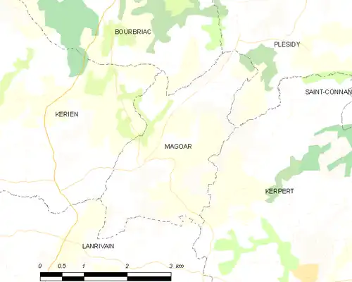 Detailkaart van de gemeente