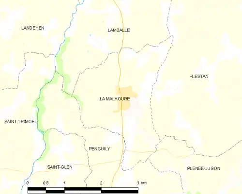 Detailkaart van de gemeente