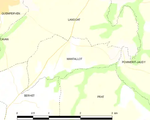 Detailkaart van de gemeente