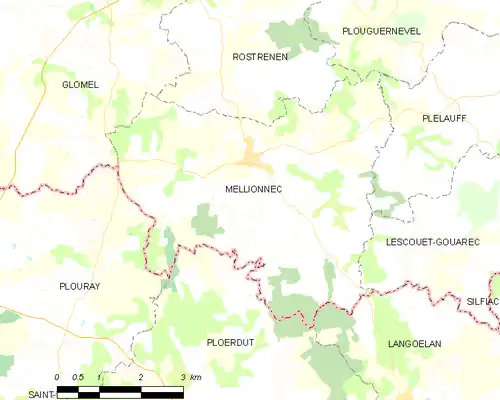 Detailkaart van de gemeente