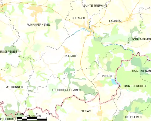 Detailkaart van de gemeente