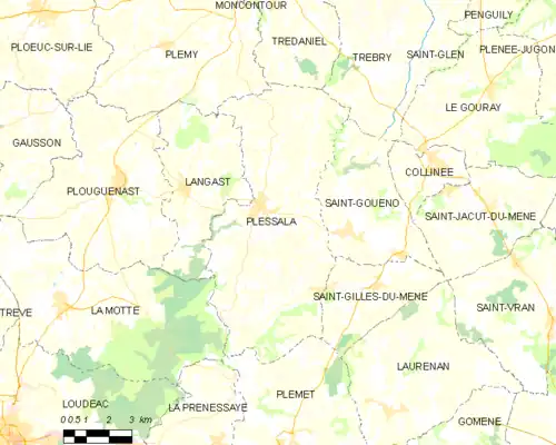 Detailkaart van de gemeente