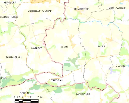 Detailkaart van de gemeente