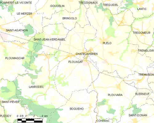 Detailkaart van de gemeente