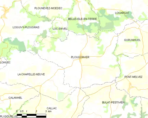 Detailkaart van de gemeente