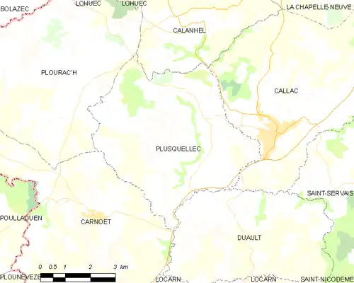 Detailkaart van de gemeente