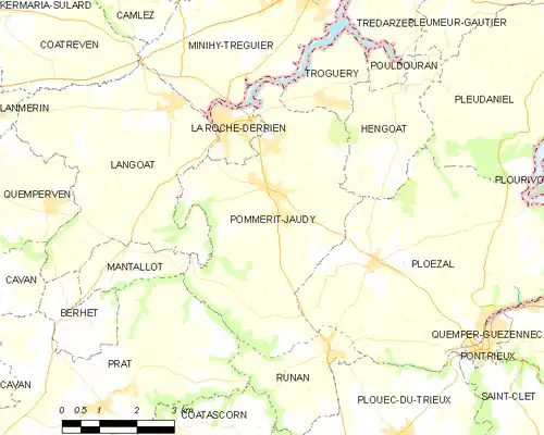 Detailkaart van de gemeente