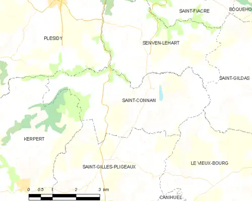 Detailkaart van de gemeente